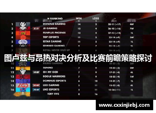 图卢兹与昂热对决分析及比赛前瞻策略探讨